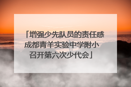 增强少先队员的责任感 成都青羊实验中学附小召开第六次少代会