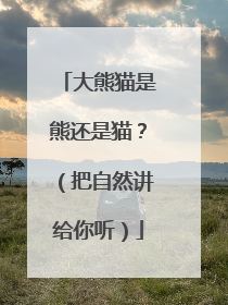 大熊猫是熊还是猫？（把自然讲给你听）