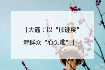 大通：以“加速度”解群众“心头难”