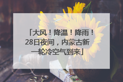 大风！降温！降雨！28日夜间，内蒙古新一轮冷空气到来