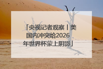 央视记者观察丨美国内冲突给2026年世界杯蒙上阴影