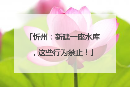 忻州：新建一座水库，这些行为禁止！