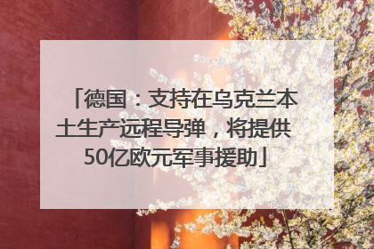 德国：支持在乌克兰本土生产远程导弹，将提供50亿欧元军事援助