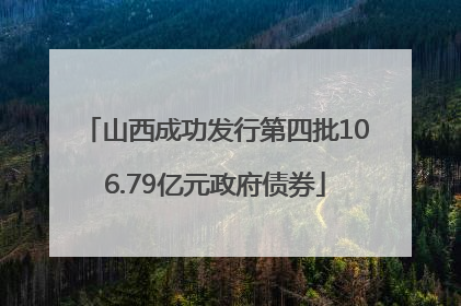 山西成功发行第四批106.79亿元政府债券