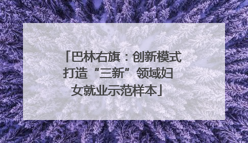 巴林右旗：创新模式 打造“三新”领域妇女就业示范样本
