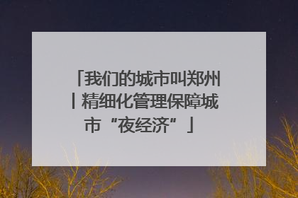 我们的城市叫郑州丨精细化管理保障城市“夜经济”