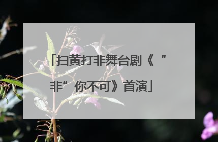 扫黄打非舞台剧《“非”你不可》首演