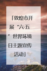 敦煌市开展“六·五”世界环境日主题宣传活动