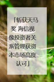 斩获天马奖 海信视像投资者关系管理获资本市场高度认可