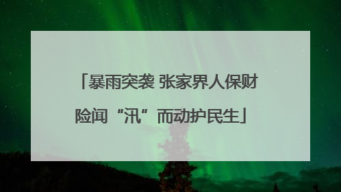 暴雨突袭 张家界人保财险闻“汛”而动护民生