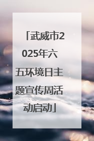武威市2025年六五环境日主题宣传周活动启动