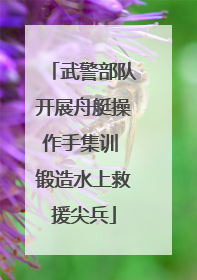 武警部队开展舟艇操作手集训 锻造水上救援尖兵