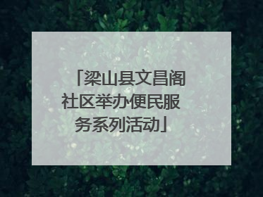 梁山县文昌阁社区举办便民服务系列活动