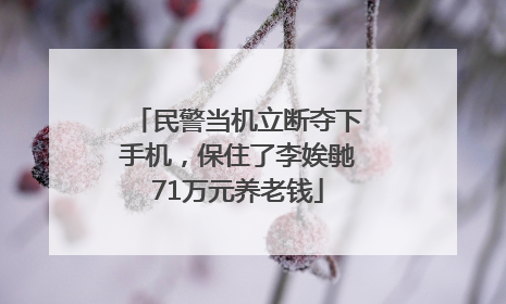民警当机立断夺下手机，保住了李娭毑71万元养老钱