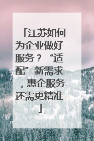 江苏如何为企业做好服务？“适配”新需求，惠企服务还需更精准