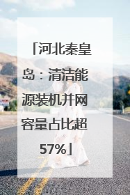 河北秦皇岛：清洁能源装机并网容量占比超57%