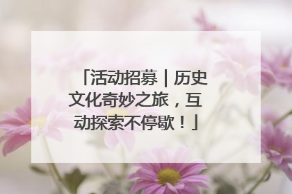 活动招募｜历史文化奇妙之旅，互动探索不停歇！
