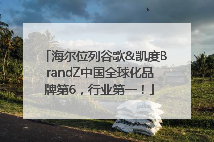 海尔位列谷歌&凯度BrandZ中国全球化品牌第6，行业第一！
