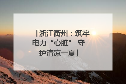 浙江衢州：筑牢电力“心脏” 守护清凉一夏