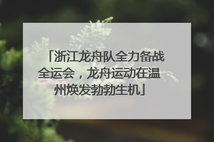 浙江龙舟队全力备战全运会，龙舟运动在温州焕发勃勃生机