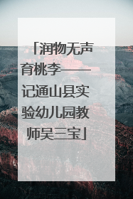润物无声育桃李——记通山县实验幼儿园教师吴三宝