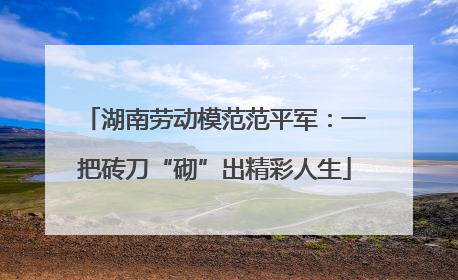 湖南劳动模范范平军：一把砖刀“砌”出精彩人生