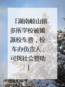 湖南岐山镇多所学校被摊派校车费，校车办负责人：可找社会赞助