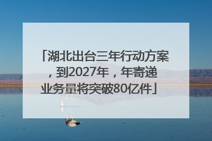 湖北出台三年行动方案，到2027年，年寄递业务量将突破80亿件