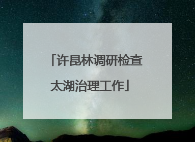 许昆林调研检查太湖治理工作