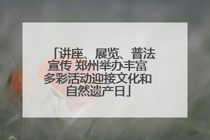 讲座、展览、普法宣传 郑州举办丰富多彩活动迎接文化和自然遗产日