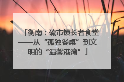 衡南：硫市镇长者食堂——从“孤独餐桌”到文明的“温馨港湾”