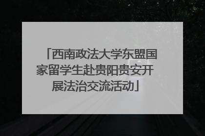 西南政法大学东盟国家留学生赴贵阳贵安开展法治交流活动