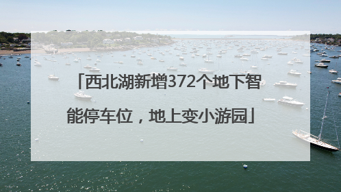西北湖新增372个地下智能停车位，地上变小游园