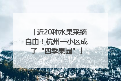 近20种水果采摘自由！杭州一小区成了“四季果园”