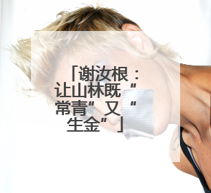 谢汝根：让山林既“常青”又“生金”