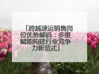 跨越速运销售岗位优势解码：多维赋能构建行业竞争力新范式