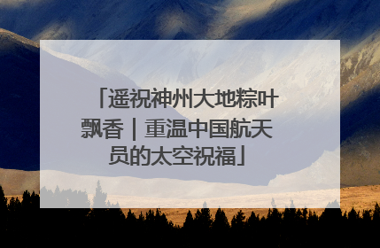 遥祝神州大地粽叶飘香｜重温中国航天员的太空祝福