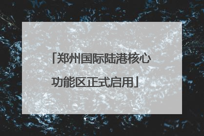 郑州国际陆港核心功能区正式启用