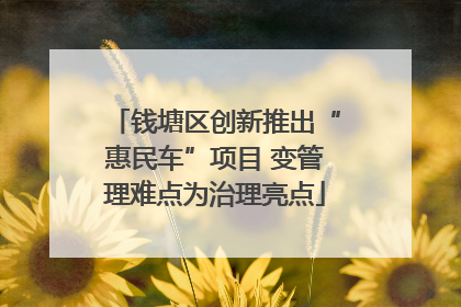 钱塘区创新推出“惠民车”项目 变管理难点为治理亮点