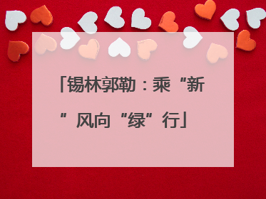 锡林郭勒：乘“新”风向“绿”行