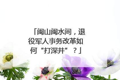 闽山闽水间，退役军人事务改革如何“打深井”？