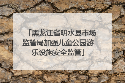 黑龙江省明水县市场监管局加强儿童公园游乐设施安全监管