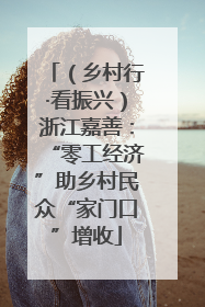 （乡村行·看振兴）浙江嘉善：“零工经济”助乡村民众“家门口”增收