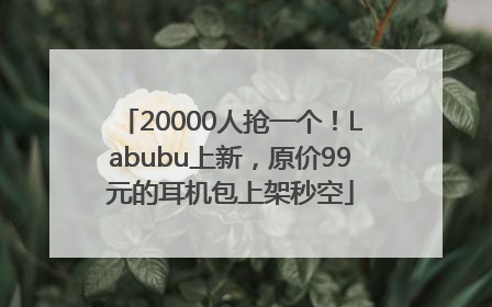 20000人抢一个！Labubu上新，原价99元的耳机包上架秒空