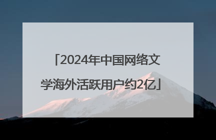 2024年中国网络文学海外活跃用户约2亿