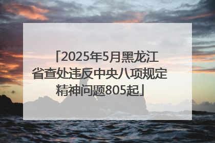 2025年5月黑龙江省查处违反中央八项规定精神问题805起