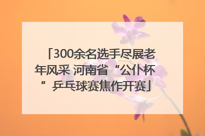 300余名选手尽展老年风采 河南省“公仆杯”乒乓球赛焦作开赛