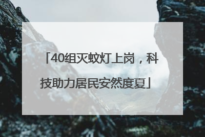 40组灭蚊灯上岗，科技助力居民安然度夏