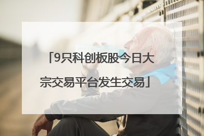 9只科创板股今日大宗交易平台发生交易